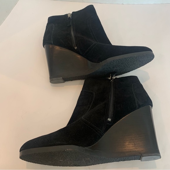 FRANCO SARTO size 12 Warrick wedge suede bootie with zipper and buckle detail - Picture 6 of 16